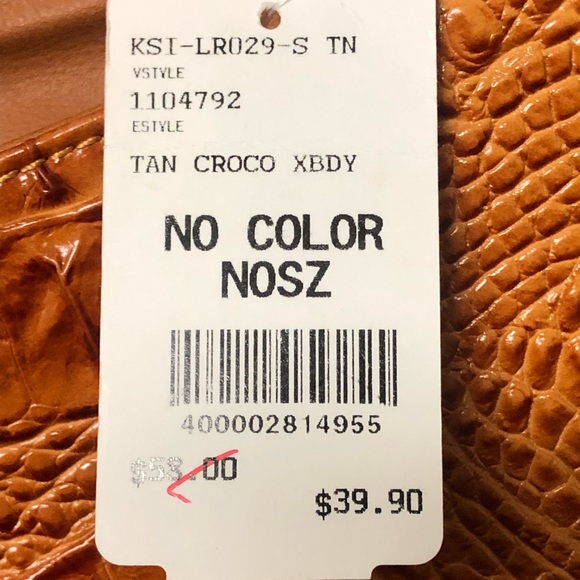 Tan Crocodile Crossbody Bag - Picture 6 of 7